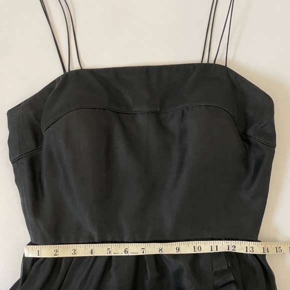 Vintage Valentino Black Long Asymmetric Ruffled Cocktail Dress, Size 10 Gown - Picture 8 of 15